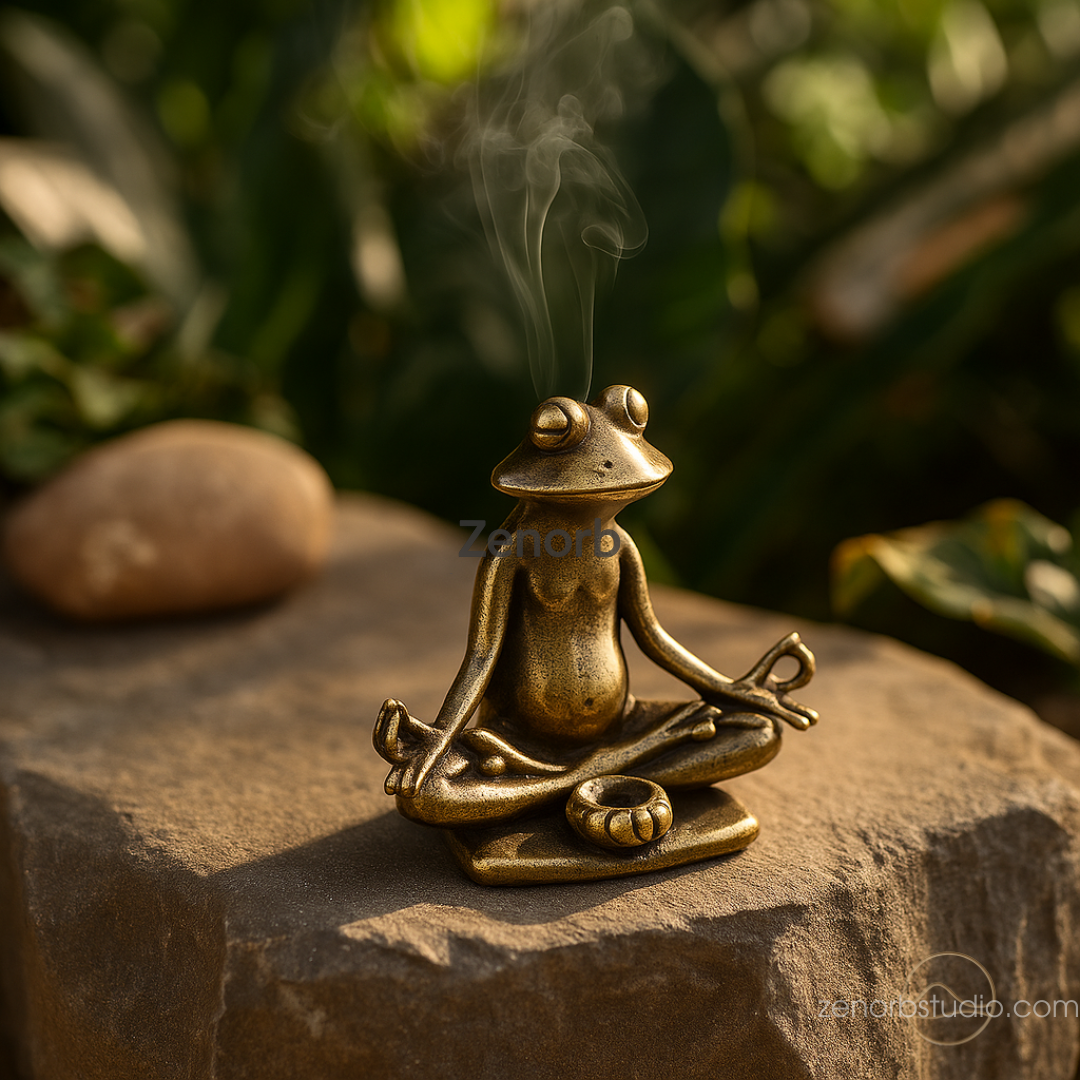 Zenorb™ Master Oowow & Master Froggo – Brass Zen Incense Stick Holders