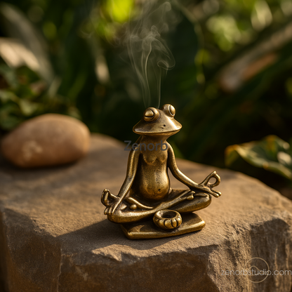 Zenorb™ Master Oowow & Master Froggo – Brass Zen Incense Stick Holders